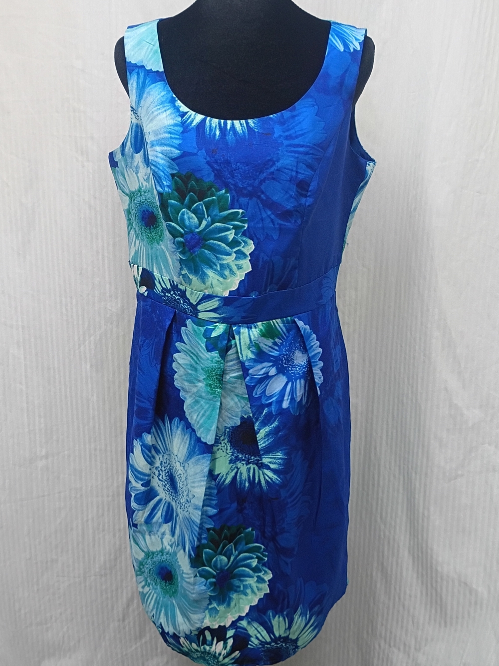 R&K Blue Floral Scoop-Neck Midi Dress 8